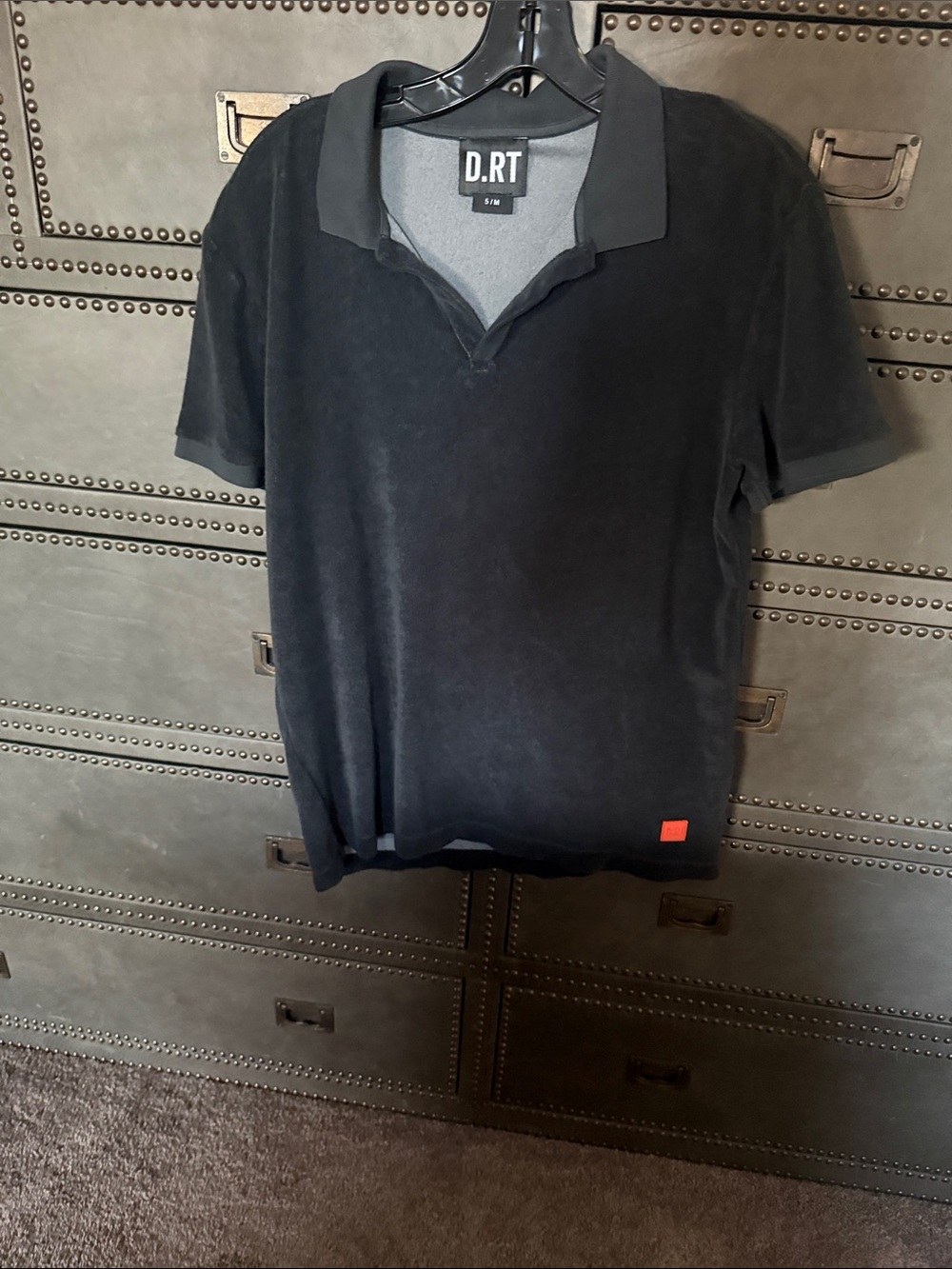 Men's Black Short-Sleeve Polo Size M